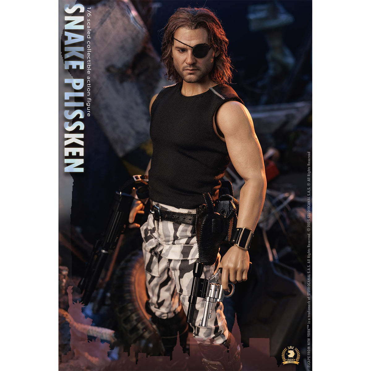 Asmus Toys The Crown Series Escape from New York Snake Plissken Real Hair Edition Action Figures
