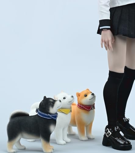 Figura de perro coleccionable pequeña JXK: Shiba Inu en bandada, figura de animal