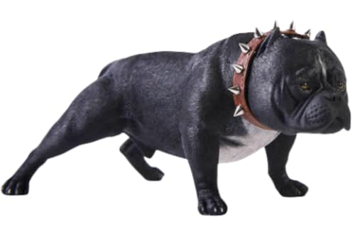 JXK Collectible Dog Figure: Bully Dog, Expertly Hand-Painted, Lifelike, Safe Resin, 1:6 Scale Miniature Animal Figurine