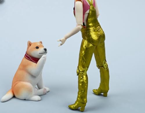 Figura de perro coleccionable pequeña JXK: Shiba Inu en bandada, figura de animal