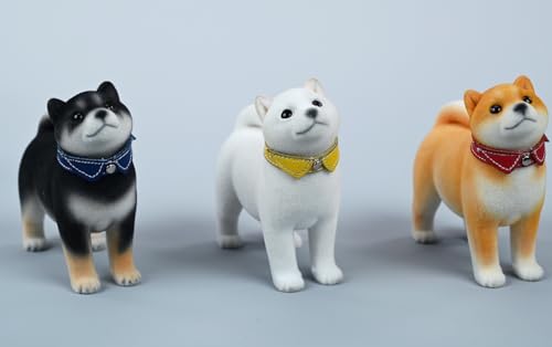 Figura de perro coleccionable pequeña JXK: Shiba Inu en bandada, figura de animal