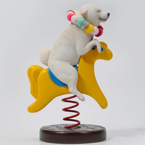 Figura de perro coleccionable JXK: Caballo balancín Shiba Inu 2.0, figura de animal en miniatura a escala 1:6