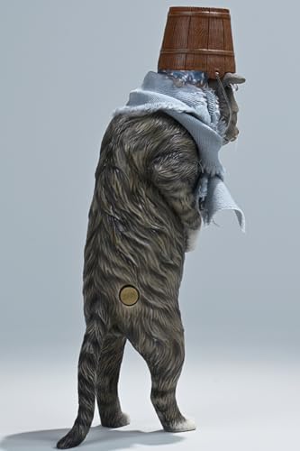 Figura de gato coleccionable JXK: El gato de la casa de baños, pintada a mano por expertos, resina realista y segura, miniatura a escala 1:6.