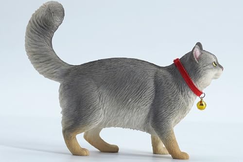 Figura de gato coleccionable JXK: El gato somalí, pintada a mano por expertos, realista, resina segura, miniatura a escala 1:6.