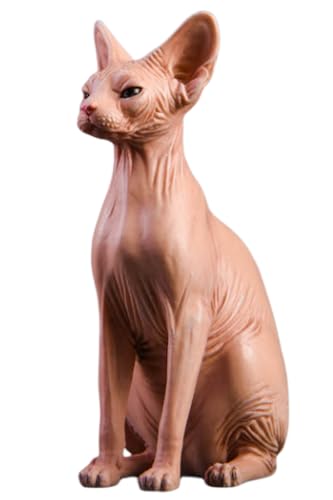 Figura de gato coleccionable JXK: canadiense sin pelo, pintada a mano por expertos, realista, resina segura, miniatura a escala 1:6.