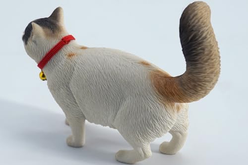 Figura de gato coleccionable JXK: El gato somalí, pintada a mano por expertos, realista, resina segura, miniatura a escala 1:6.