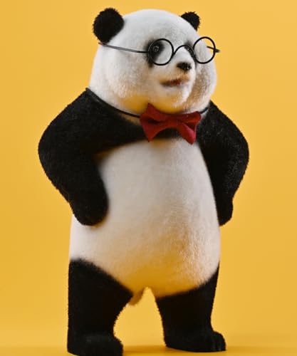 Figura de panda coleccionable JXK: Panda Flocking 2.0, pintada a mano por expertos, realista, de resina segura, miniatura a escala 1:12.