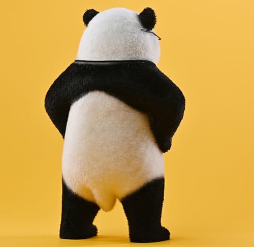 Figura de panda coleccionable JXK: Panda Flocking 2.0, pintada a mano por expertos, realista, de resina segura, miniatura a escala 1:12.