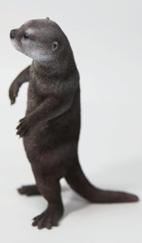 JXK Collectible Otter Figure: Eurasian River Otter, Expertly Hand-Painted, Lifelike, Safe Resin, 1:6 Scale Miniature Animal Figurine