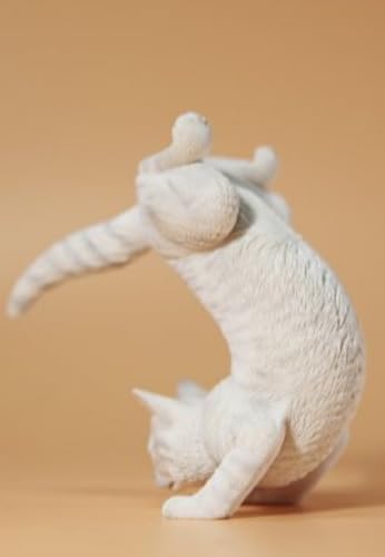 Figura de gato coleccionable JXK: Yoga Cat 2.0, pintada a mano por expertos, realista, de resina segura, miniatura a escala 1:6.