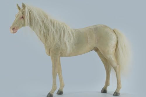Figura de caballo coleccionable JXK: Caballos Akhal-Teke negros, pintados a mano por expertos, resina realista y segura, miniatura a escala 1:6.