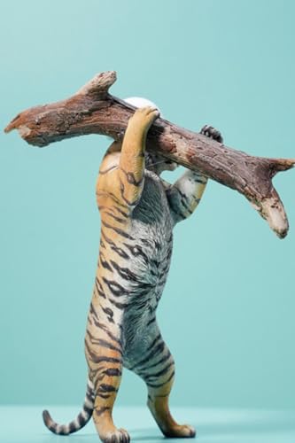 Figura de tigre coleccionable JXK: tigre en acción, pintado a mano por expertos, realista, resina segura, miniatura a escala 1:12.