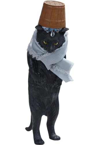 Figura de gato coleccionable JXK: El gato de la casa de baños, pintada a mano por expertos, resina realista y segura, miniatura a escala 1:6.