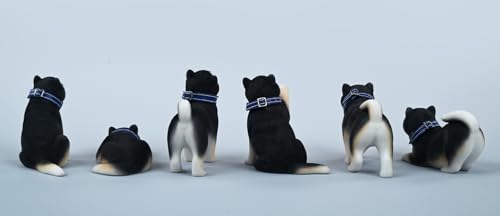 Figura de perro coleccionable pequeña JXK: Shiba Inu en bandada, figura de animal