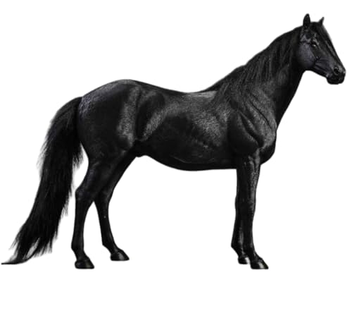 Figura de caballo coleccionable JXK: Caballo de sangre caliente, pintado a mano por expertos, resina realista y segura, miniatura a escala 1:12.