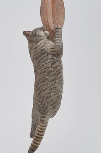 JXK Collectible Cat Figure: Cats That eat Fish 2.0, Expertly Hand-Painted, Lifelike, Safe Resin, 1:6 Scale Miniature Animal Figurine