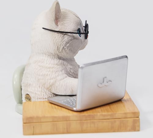 Figura de gato coleccionable JXK: Gato relajado, pintada a mano por expertos, realista, resina segura, miniatura a escala 1:6