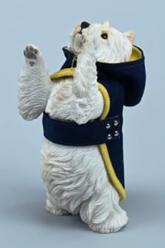 JXK Collectible Dog Figure: Wesi Highland Terrier, Expertly Hand-Painted, Lifelike, Safe Resin, 1:6 Scale Miniature Animal Figurine