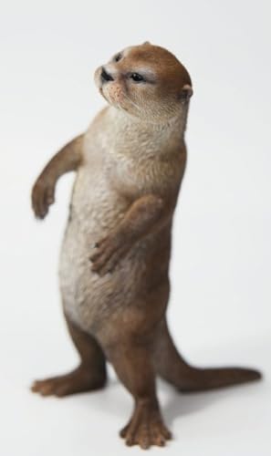 JXK Collectible Otter Figure: Eurasian River Otter, Expertly Hand-Painted, Lifelike, Safe Resin, 1:6 Scale Miniature Animal Figurine