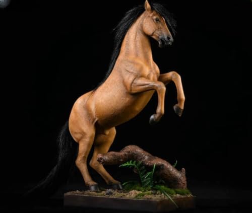 Figura de caballo coleccionable JXK: Caballo de sangre caliente Hanover, pintado a mano por expertos, resina realista y segura, miniatura a escala 1:12.