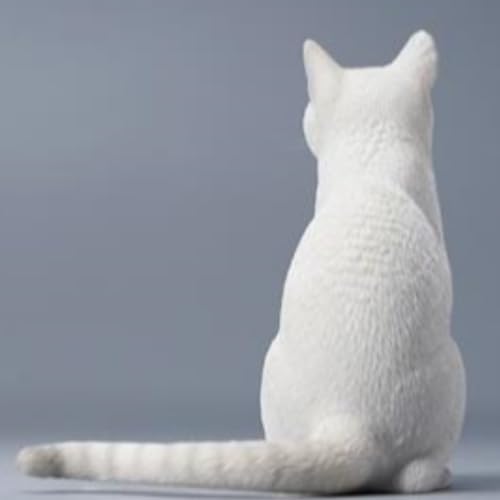 Figura de gato coleccionable JXK: Gato pulgar arriba, pintada a mano por expertos, resina realista y segura, miniatura a escala 1:6.