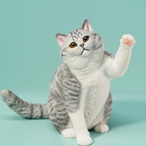 Figurine de chat de collection JXK : British Shorthair 2.0, peinte à la main avec soin, réaliste, en résine sûre, miniature à l'échelle 1:6