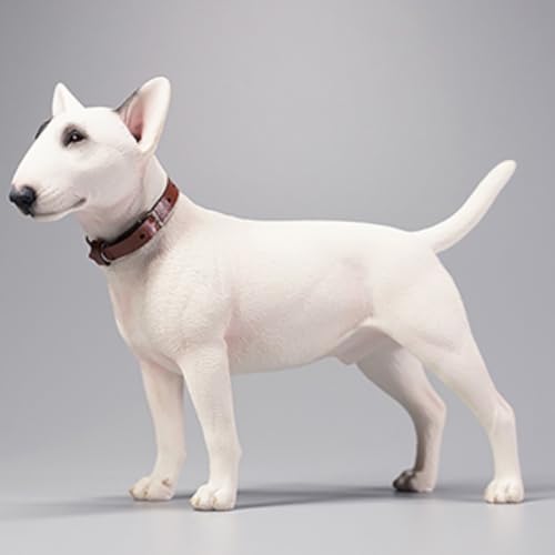 Figura de perro coleccionable JXK: Bull Terrier, pintada a mano por expertos, realista, resina segura, miniatura a escala 1:6.