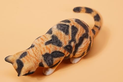 Figurine de chat de collection JXK : les chats mangent de la nourriture, peinte à la main par des experts, réaliste, en résine sûre, figurine animale miniature à l'échelle 1:6