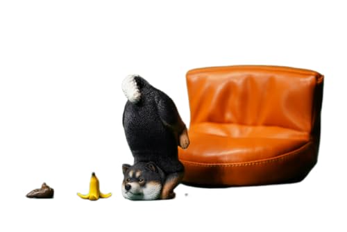 Figura de perro coleccionable JXK: Shiba Inu luchador, pintada a mano por expertos, resina realista y segura, miniatura a escala 1:6 JXK119A
