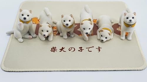 Figura de perro coleccionable pequeña JXK: Shiba Inu en bandada, figura de animal