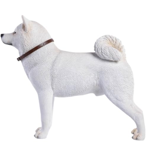 Figura de perro coleccionable JXK: Akita japonés, pintada a mano por expertos, realista, resina segura, miniatura a escala 1:6.