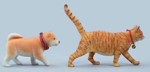 Figura de perro coleccionable pequeña JXK: Shiba Inu en bandada, figura de animal