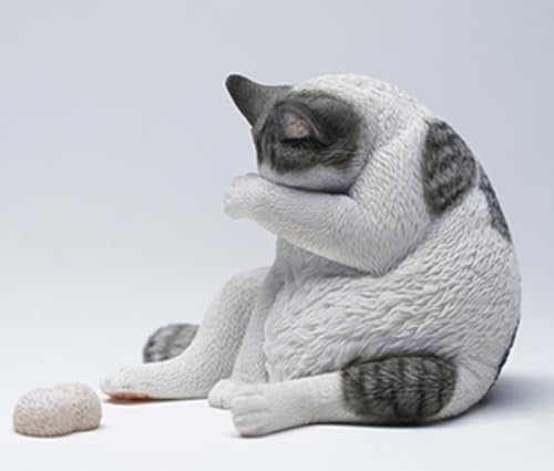 Figura de gato coleccionable JXK: Lazy Cat 6.0, pintada a mano por expertos, realista, de resina segura, miniatura a escala 1:6.