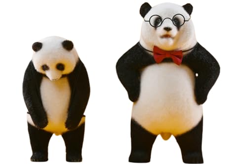 Figura de panda coleccionable JXK: Panda Flocking 2.0, pintada a mano por expertos, realista, de resina segura, miniatura a escala 1:12.