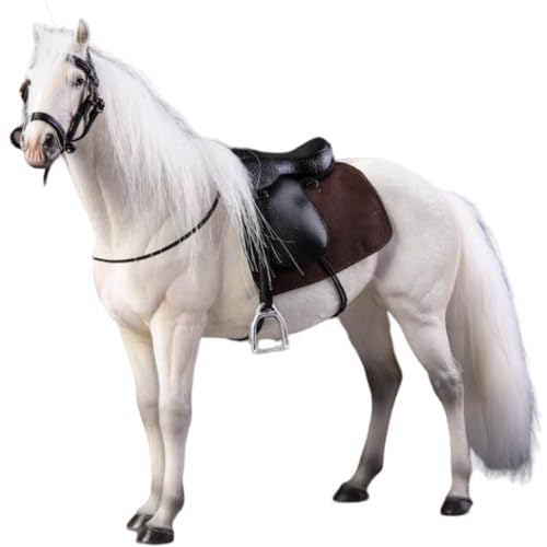 Figura de caballo coleccionable JXK: Caballo de sangre caliente, pintado a mano por expertos, resina realista y segura, miniatura a escala 1:12.