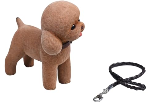 Figura de perro coleccionable JXK: Caniche negro aterciopelado, pintado a mano por expertos, resina realista y segura, miniatura a escala 1:6.