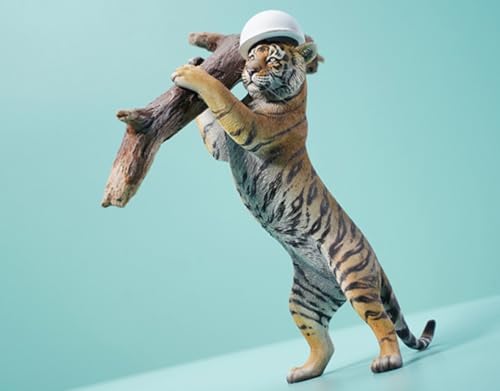 Figura de tigre coleccionable JXK: tigre en acción, pintado a mano por expertos, realista, resina segura, miniatura a escala 1:12.