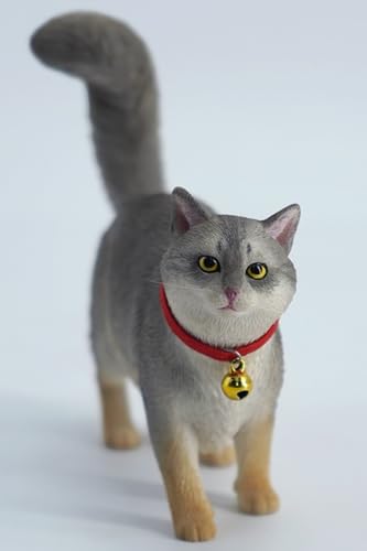 Figura de gato coleccionable JXK: El gato somalí, pintada a mano por expertos, realista, resina segura, miniatura a escala 1:6.