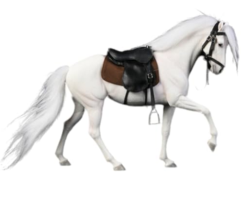 Figura de caballo coleccionable JXK: Caballo ILI marrón, pintado a mano por expertos, resina realista y segura, miniatura a escala 1:12