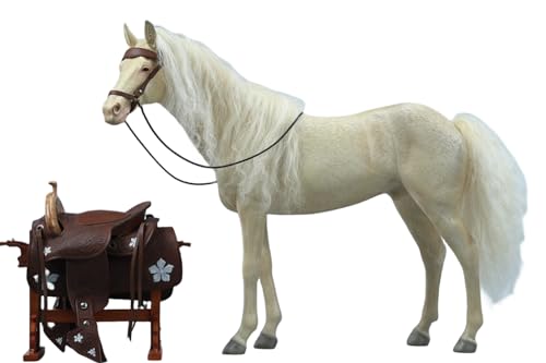 Figura de caballo coleccionable JXK: Caballos Akhal-Teke negros, pintados a mano por expertos, resina realista y segura, miniatura a escala 1:6.