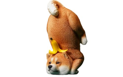 Figura de perro coleccionable JXK: Shiba Inu luchador, pintada a mano por expertos, resina realista y segura, miniatura a escala 1:6 JXK119A