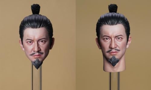 Escultura de cabeza masculina Super Duck a escala 1:6, escultura de cabeza de samurái Nobunaga Kimura con cuello para figuras de acción de 12 pulgadas