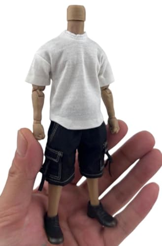 Ropa para muñecas a escala 1/12: pantalones cortos y mangas cortas, accesorio coleccionable