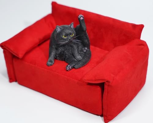 Figura de gato coleccionable JXK: Lazy Cat 7.0, pintada a mano por expertos, realista, de resina segura, miniatura a escala 1:6.