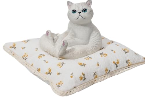 Figura de gato coleccionable JXK: Lazy Cat 8.0, pintada a mano por expertos, realista, de resina segura, miniatura a escala 1:6.