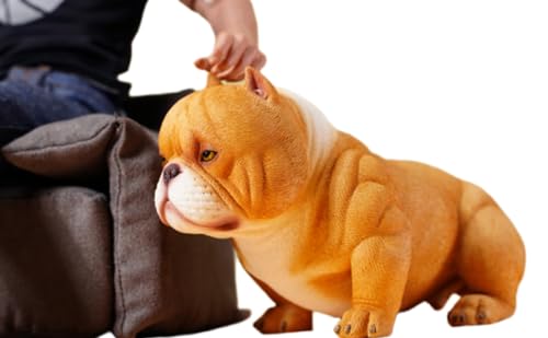 Figura de perro coleccionable JXK: Mini perro matón, pintada a mano por expertos, realista, de resina segura, miniatura a escala 1:6, JXK124A