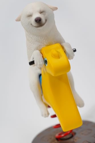 Figura de perro coleccionable JXK: Caballo balancín Shiba Inu 2.0, figura de animal en miniatura a escala 1:6