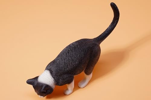 Figurine de chat de collection JXK : les chats mangent de la nourriture, peinte à la main par des experts, réaliste, en résine sûre, figurine animale miniature à l'échelle 1:6