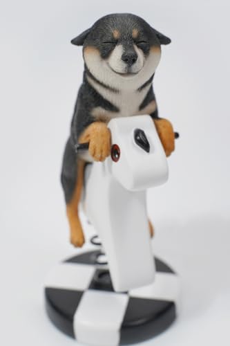Figura de perro coleccionable JXK: Caballo balancín Shiba Inu 2.0, figura de animal en miniatura a escala 1:6