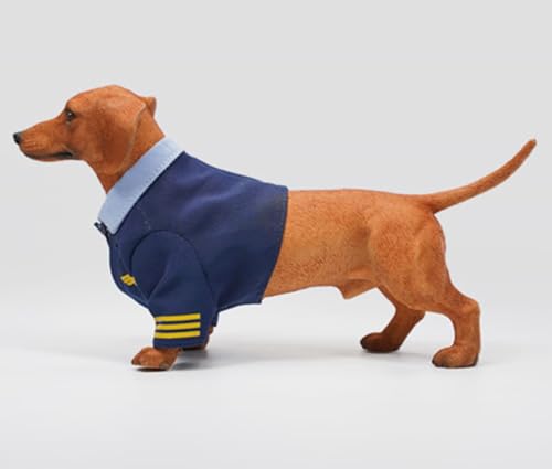 Figura de perro coleccionable JXK: Dachshund, pintada a mano por expertos, realista, de resina segura, miniatura a escala 1:6, JXK163